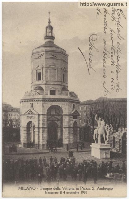 Milano - Tempio della Vittoria in piazza S.Ambrogio - click to next image